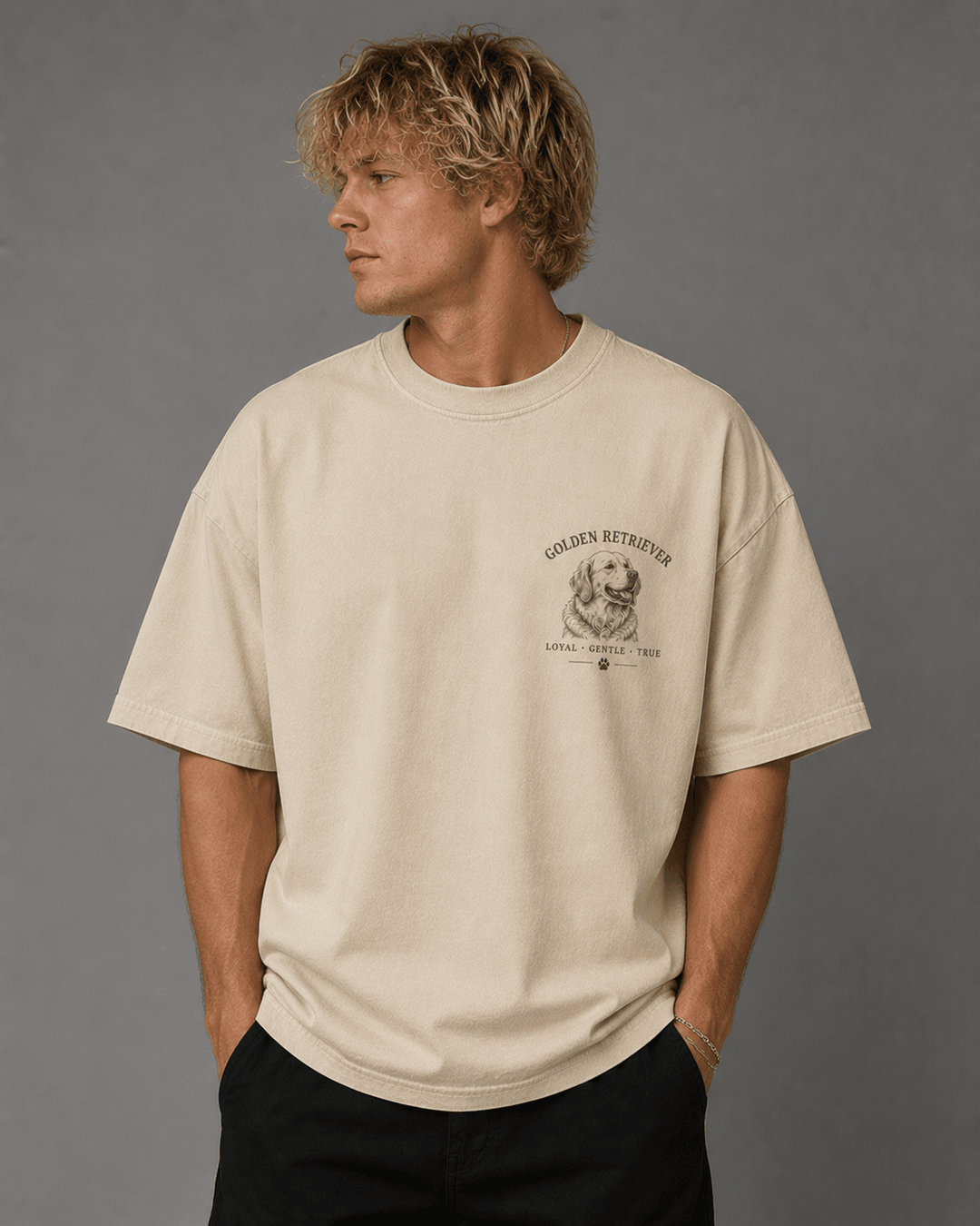 GOLDEN RETRIEVER — white shirt mockup