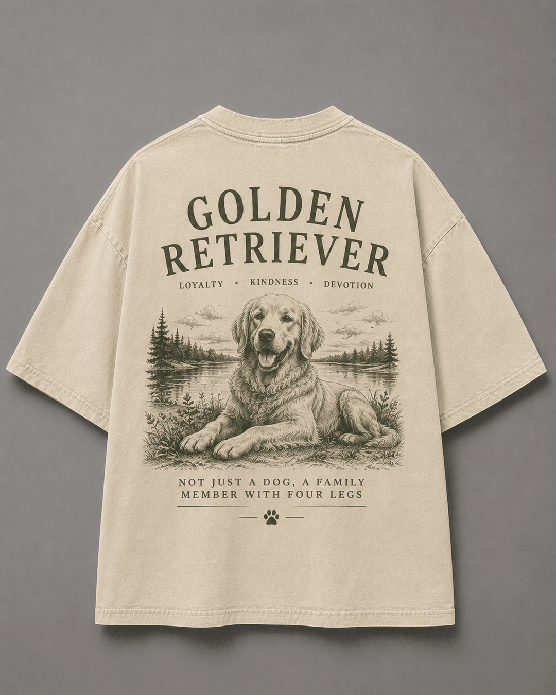 GOLDEN RETRIEVER — white shirt mockup
