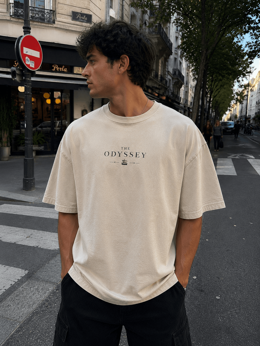 THE ODYSSEY — white shirt mockup