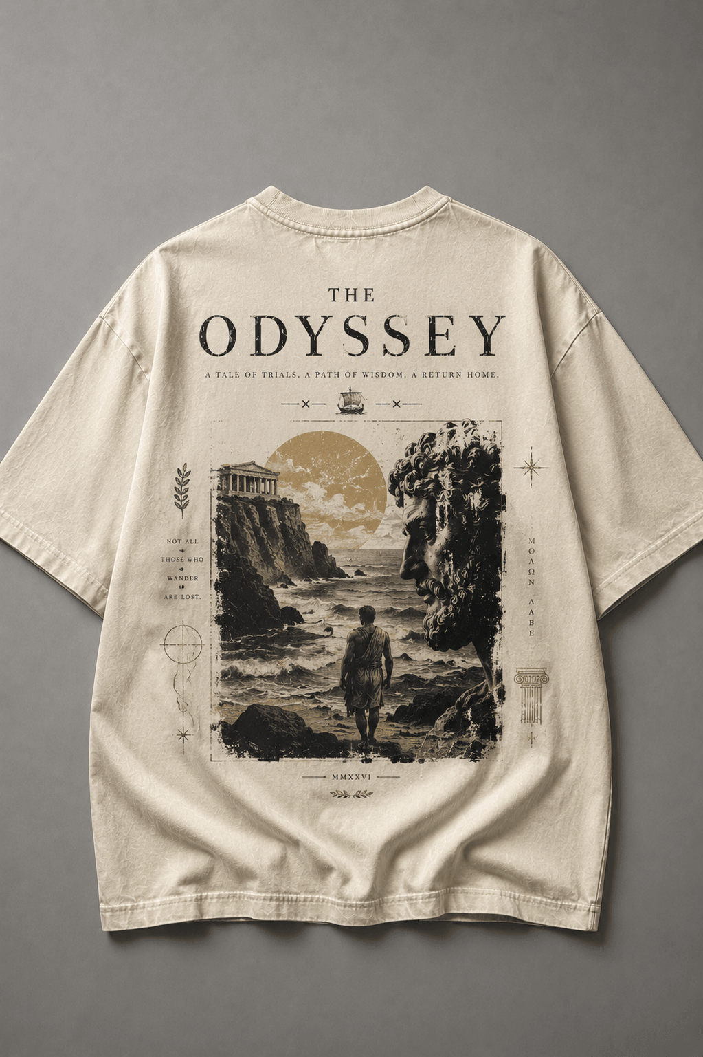 THE ODYSSEY — white shirt mockup