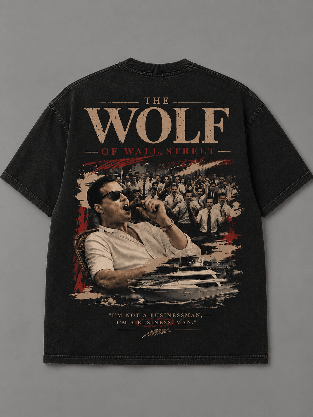 WOLF OF WALL STREET — black shirt mockup