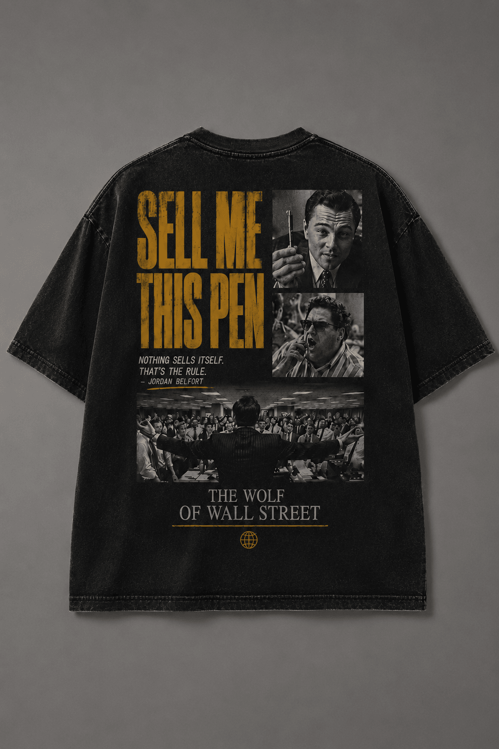 WOLF OF WALL STREET — black shirt mockup