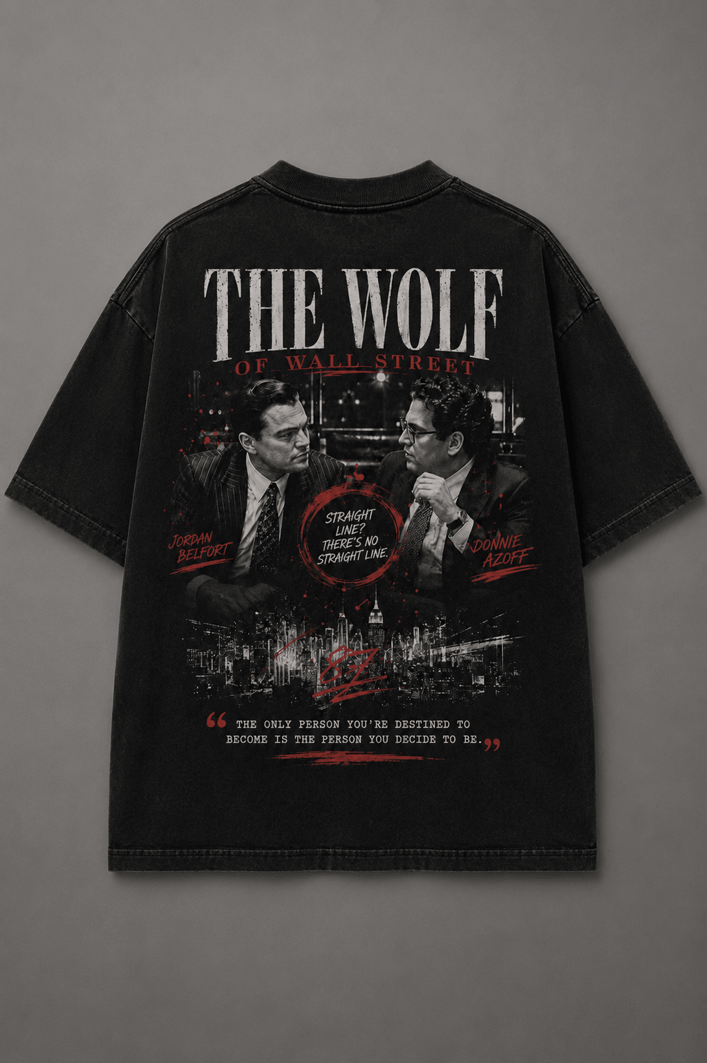 WOLF OF WALL STREET — black shirt mockup